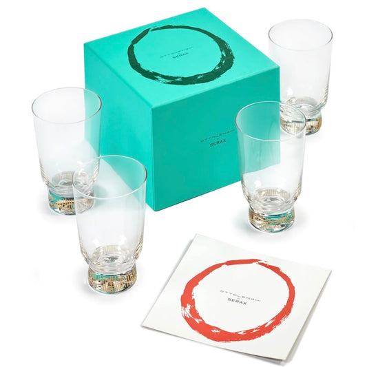 Feast Gold Stripes Glasses 33cl Set of 4 by Yotam Ottolenghi for Serax