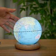 Ginko Atlas Globe Lamp with a White Ash Base