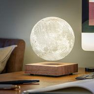 Ginko Smart Moon Lamp with a Walnut Base