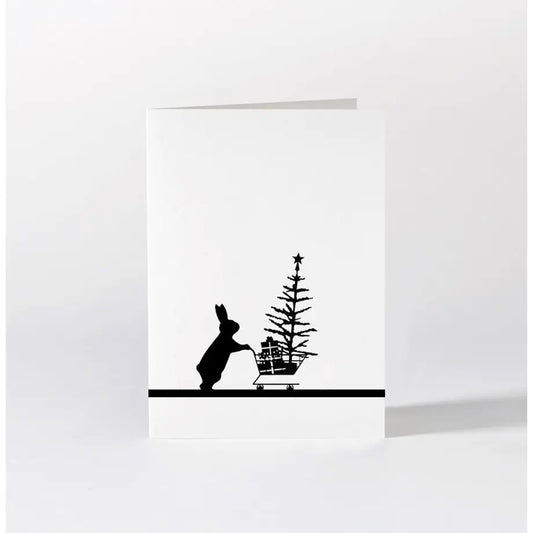 Hammade Luxury Rabbit Christmas Greeting Card