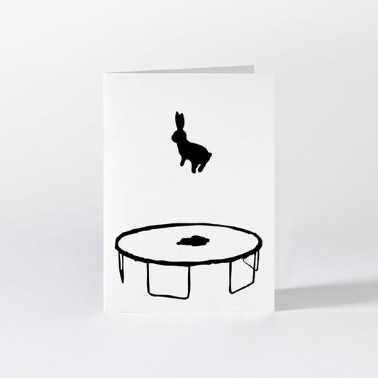 Hammade luxury greeting card rabbit bouncing