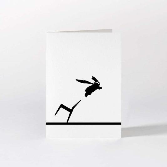 Hammade luxury greeting card rabbit superhero
