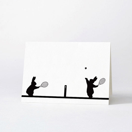 Hammade luxury greeting card rabbit tennis