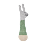 Soft Cotton Knit Baby Rattle Rabbit in green 15cm by Sophie Home