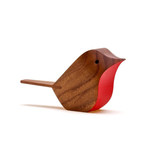 Jacob Pugh Wooden Bird Walnut and Red