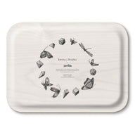 Amazon pattern rectangle animal tray featuring images of wildlife and foliage in multiicolours, dimenstions 43x33cm by Emma J Shipley for Jamida of Sweden
