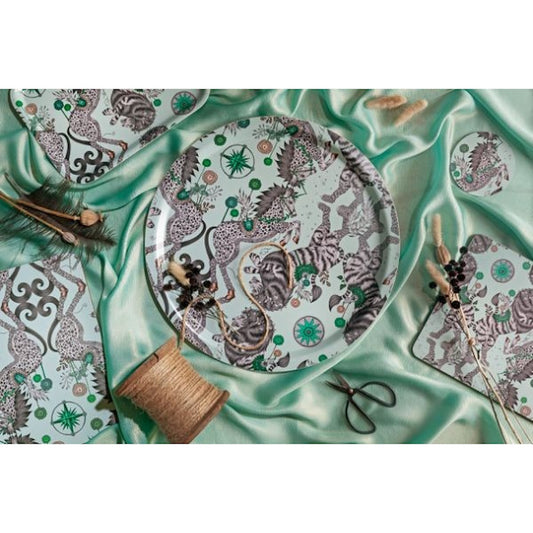 Caspian Animal Trays, Coasters and placemats in Teal by Emma J Shipley for Jamida of Sweden