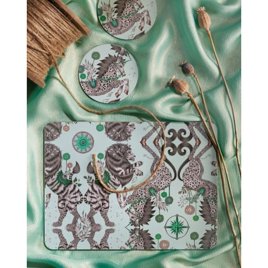 Caspian Placemat and Coasters in Teal by Emma J Shipley for Jamida of Sweden