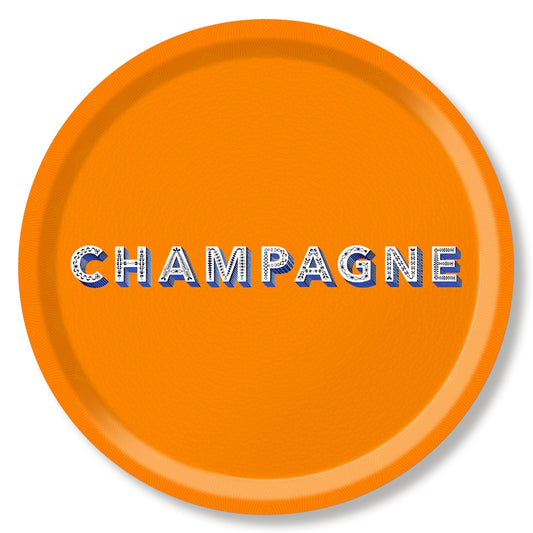 Champagne Round Tray in Orange Medium D39cm by Asta Barrington for Jamida of Sweden