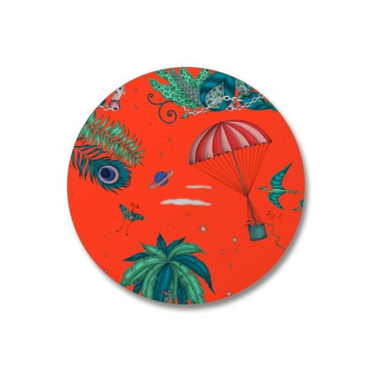 Lost World Coaster in Red Diameter 10cm by Emma J Shipley for Jamida of Sweden