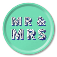 Mr & Mrs Round Tray in Green Small D31cm by Asta Barrington for Jamida of Sweden