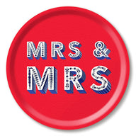 Mrs & Mrs Round Tray in Red Small D31cm by Asta Barrington for Jamida of Sweden