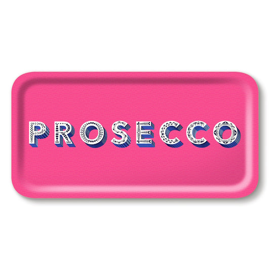 Prosecco Rectangle Tray - Pink Large 43x22cm by Asta Barrington for Jamida of Sweden