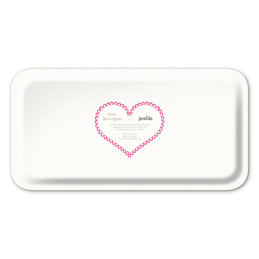 Prosecco Rectangle Tray - Pink Large 43x22cm by Asta Barrington for Jamida of Sweden