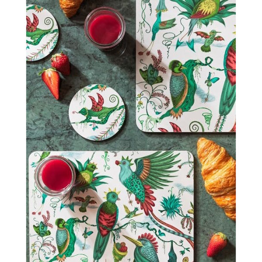 Quetzal Coaster Set of 4 - Ivory D10cm by Emma J Shipley for Jamida of Sweden
