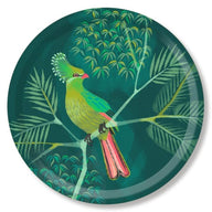 Turaco Paradise Bird Round Tray in Green Medium D39cm by Asta Barrington for Jamida of Sweden