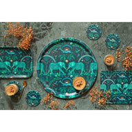 Zambezi Elephant Animal Placemat, Trays and Coasters in Teal designed by Emma J Shipley for Jamida of Sweden