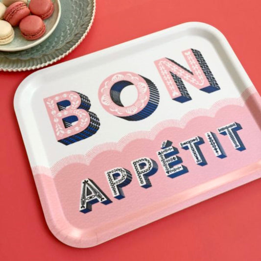 Jamida of Sweden Bon Appétit Rectangle Tray Pink 36x28cm by Asta Barrington