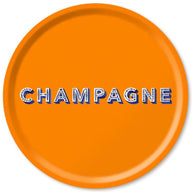 Jamida of Sweden CHAMPAGNE Large Round Tray Orange Diameter 46cm by Asta Barrington