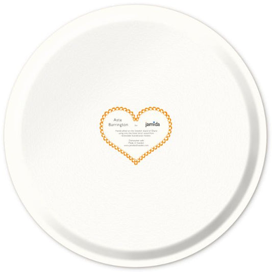 Jamida of Sweden CHAMPAGNE Large Round Tray Orange Diameter 46cm by Asta Barrington