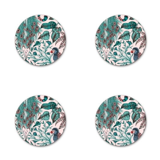 Jamida of Sweden Amazon Coaster Set of 4 - Pink D10cm by Emma J Shipley