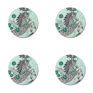 Caspian Animal Coaster in Teal Diameter 10cm by Emma J Shipley for Jamida of Sweden