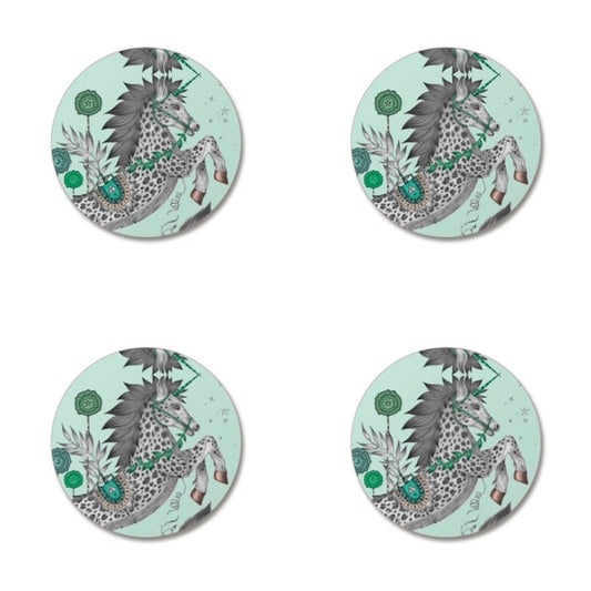 Caspian Animal Coaster in Teal Diameter 10cm by Emma J Shipley for Jamida of Sweden