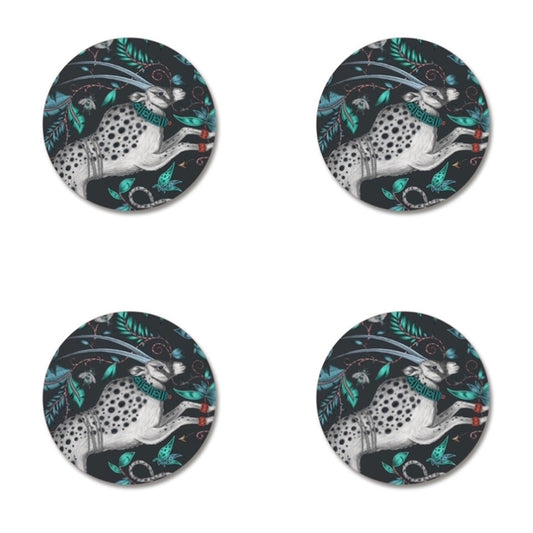 Jamida of Sweden Protea Coaster Set of 4 - Navy D10cm by Emma J Shipley