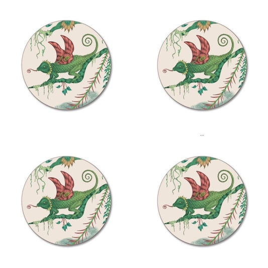 Jamida of Sweden Quetzal Coaster Set of 4 - Ivory D10cm by Emma J Shipley