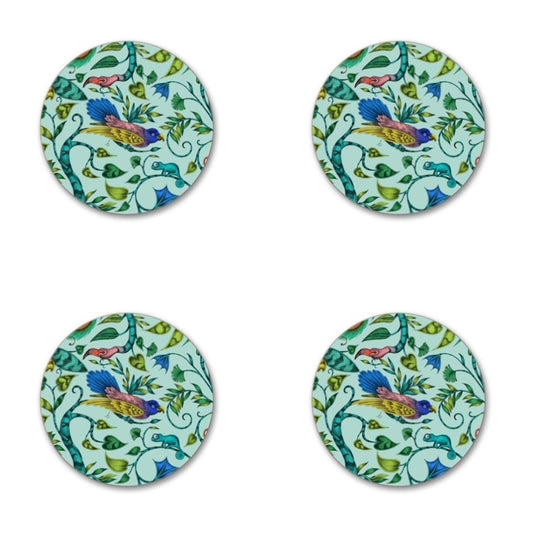 Jamida of Sweden Rousseau Coaster Set of 4 - Turquoise D10cm by Emma J Shipley