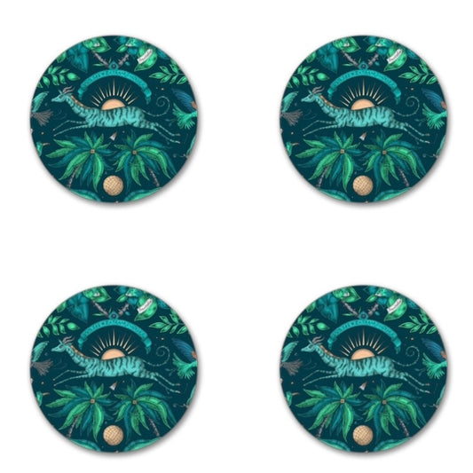 Zambezi Animal Coaster in Teal Diameter 10cm by Emma J Shipley for Jamida of Sweden