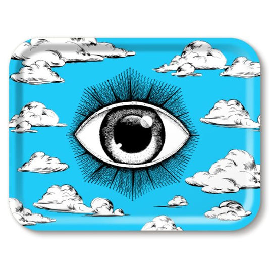 Jamida of Sweden Eye of the Beholder Rectangle Tray / Blue - 43x33cm by Michael Angrove