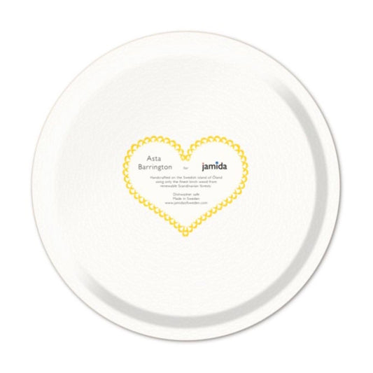 Jamida of Sweden FIKA Yellow Round Tray Diameter 31cm by Asta Barrington