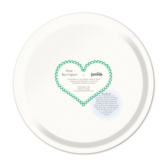 Jamida of Sweden Martini Round Tray Green Diameter 31cm by Asta Barrington