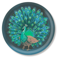 Jamida of Sweden Peacock Round Tray Teal Medium D39cm by Asta Barrington