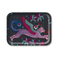 Jamida of Sweden Lynx Navy Rectangle Tray 27x20cm by Emma J Shipley