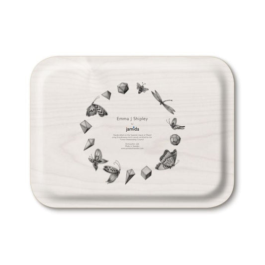 Jamida of Sweden Lynx Navy Small Rectangle Tray - 27x20cm by Emma J Shipley