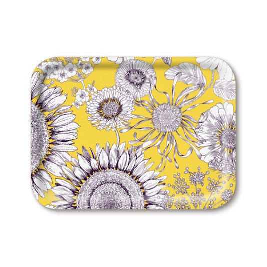 Jamida of Sweden Sunflower Rectangle Tray Yellow - 27x20cm by Michael Angove