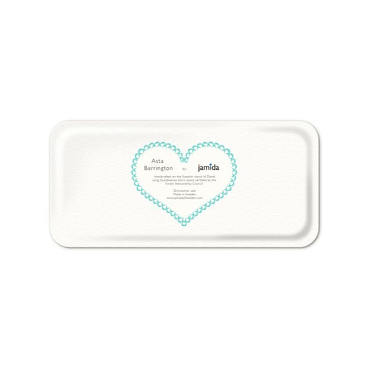 Jamida of Sweden Small Rectangle Tray / CAKE Aqua - 32x15cm by Asta Barrington