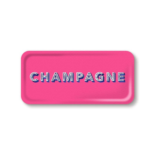 Jamida of Sweden Small Rectangle Tray CHAMPAGNE Bright Pink 32x15cm by Asta Barrington