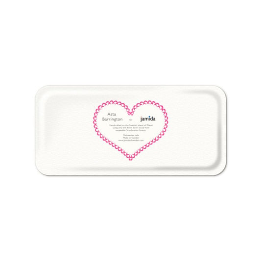 Jamida of Sweden Small Rectangle Tray CHAMPAGNE Bright Pink 32x15cm by Asta Barrington