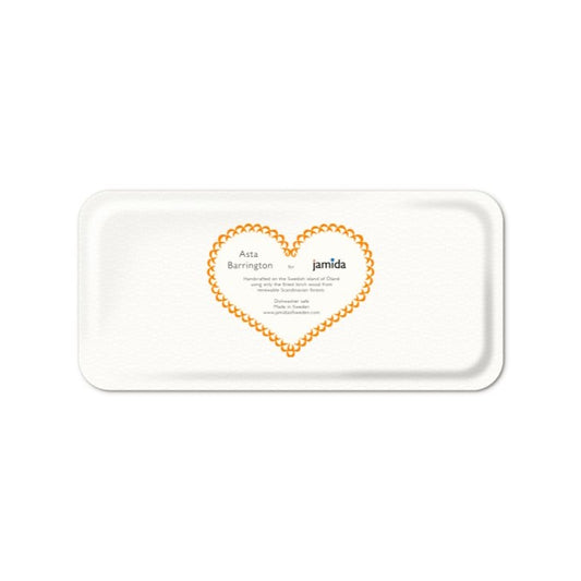 Jamida of Sweden Small Rectangle Tray / CHAMPAGNE Satsuma Orange - 32x15cm by Asta Barrington