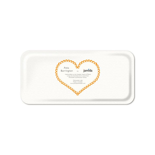 Jamida of Sweden Prosecco Small Rectangle Tray Satsuma Orange 32x15cm by Asta Barrington