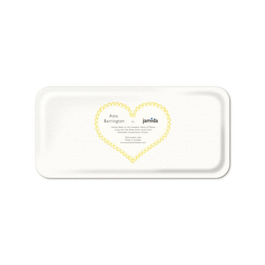 Jamida of Sweden Small Rectangle Tray RIESLING Yellow 32x15cm by Asta Barrington