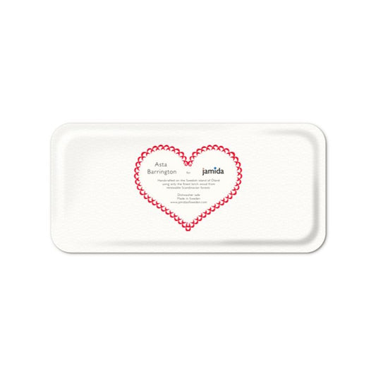 Jamida of Sweden Small Rectangle Tray RIOJA Red 32x15cm by Asta Barrington