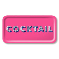 Jamida of Sweden Cocktail Rectangle Tray Bright Pink Large 43x22cm by Asta Barrington