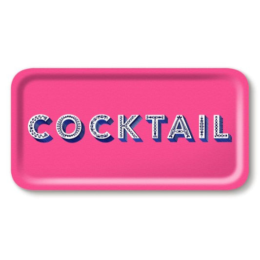 Jamida of Sweden Cocktail Rectangle Tray Bright Pink Large 43x22cm by Asta Barrington