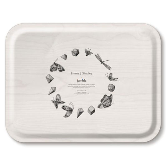 Jamida of Sweden Lynx Navy Rectangle Tray - 43x33cm by Emma J Shipley