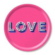 Jamida of Sweden LOVE Round Tray Bright Pink Diameter 31cm by Asta Barrington