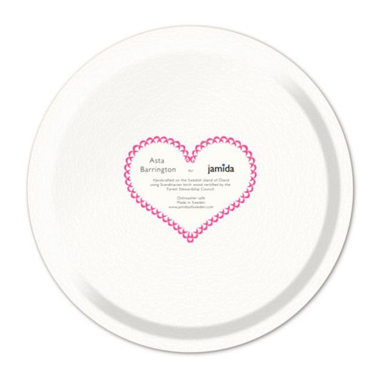 Jamida of Sweden LOVE Round Tray Bright Pink Diameter 31cm by Asta Barrington